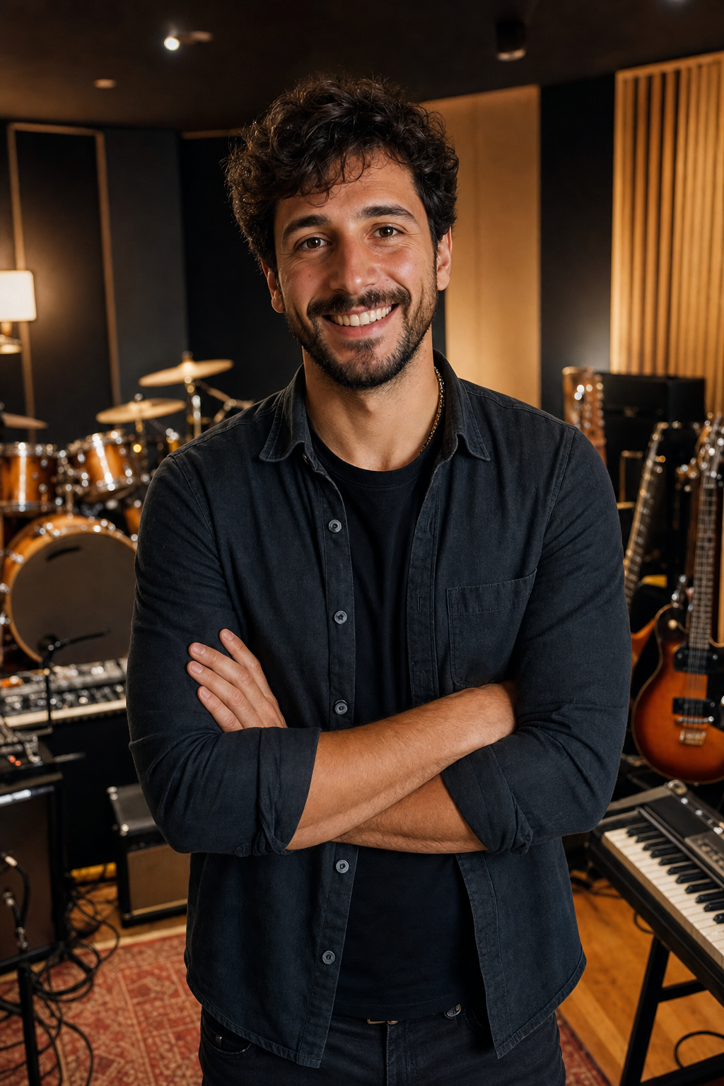 Diego Marra, fondatore di Vibrato, in sala prove